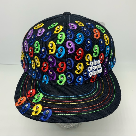 Gino Green Global Black Rinestone Multicolor 59FIFTY Hat - Picture 4 of 4